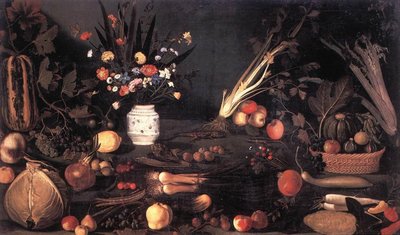 Still-Life with Flowers and Fruit by Michelangelo Merisi Caravaggio
